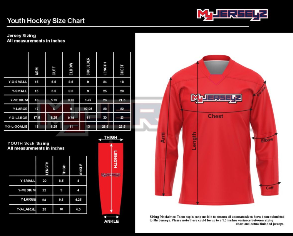 Youth Jersey Size Chart