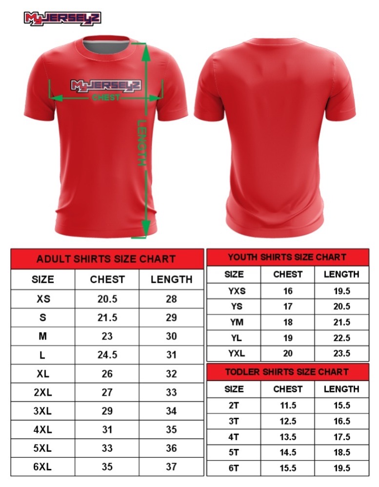 T-Shirt Sizing Chart